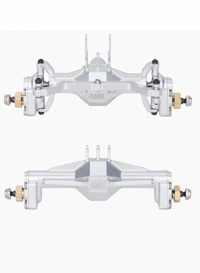 AMK Aluminum TRX4M Axles, CNC TRX4M Portal Axles Front & Rear Set with Steering Link, Aluminum Alloy Housing with Brass Hex for 1/18 RC Crawler TRX4M Defender Bronco Upgrade Parts (Silvery) - Image 3